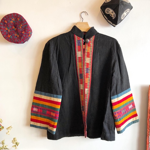 アカ族、民族衣装、上着、ジャケット、帽子、刺繍、トライバルアート