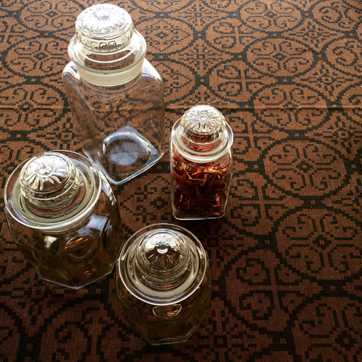 ガラス保存瓶、ガラスキャニスター、アンティークガラス、ガラス瓶