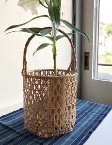 竹籠、竹籠花入、花籠、手付花籠