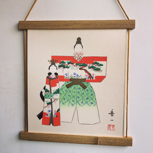 色紙、日本画、立雛、雛人形、幸野豊一、クラフト