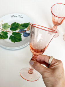 ヴィンテージ、クリスタルガラス、ワイングラス、白ワイン