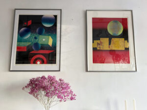 吹田文明、木版画、1970年代、銀河