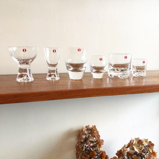 イッタラ、酒器セット、北欧ヴィンテージガラス、タピオヴィルカラ、ショットグラス、ロックグラス