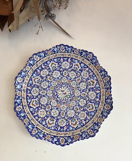 イラン、ミナカリ、七宝細工、飾り皿