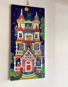 イタリア陶器、タイル、ウォールプレート、陶板