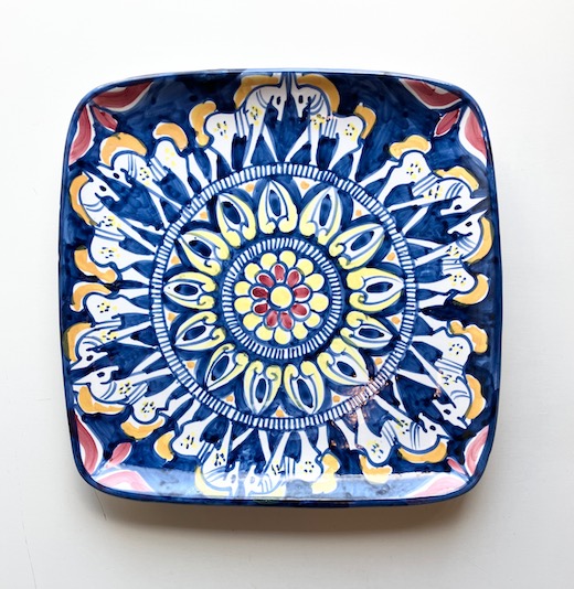 イタリア陶器、絵皿、ウォールプレート、馬、vietri