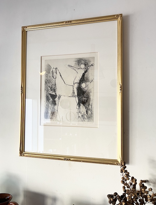 イタリア版画、エッチング、馬、マリーノマリーニ、marinomarini