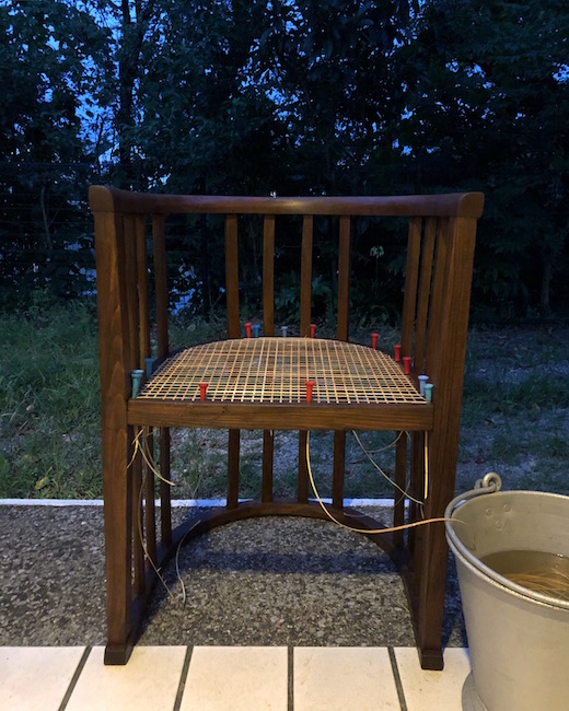 籐椅子、ジャパニーズモダン、アールデコ、木の椅子、籐張り、ナンセンス下北沢