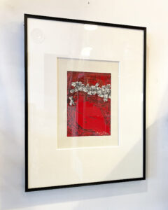 河野薫、木版画、花かざり