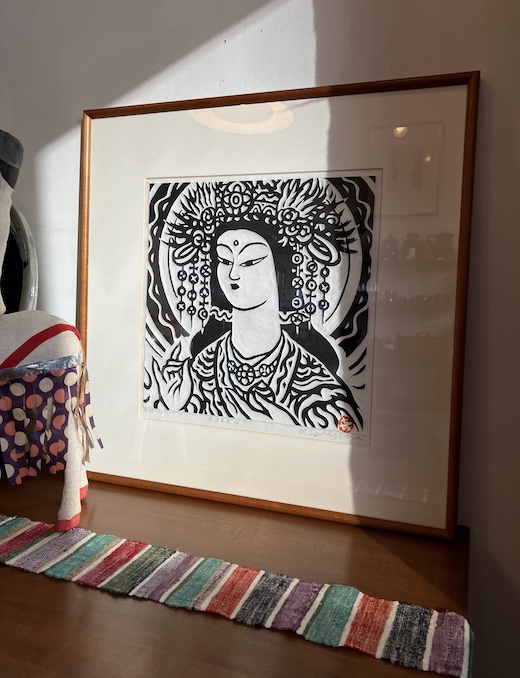 笹島喜平、木版画、吉祥天