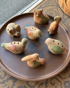 メキシコ陶器、土鈴、土笛、鳥、フォークアート