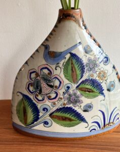 メキシコ陶器、トナラ焼き、花器、フラワーベース