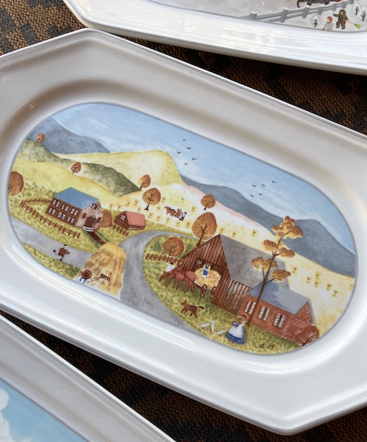 ヴィンテージ陶器、ミカサ、シーズンプレート、秋、絵皿