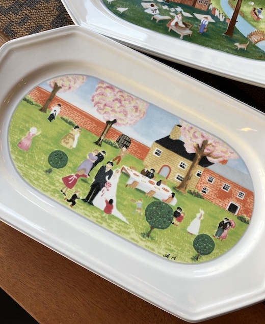 ヴィンテージ陶器、ミカサ、シーズンプレート、春、絵皿