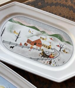 ヴィンテージ陶器、ミカサ、シーズンプレート、冬、絵皿