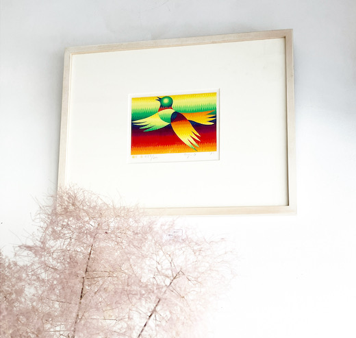 靉嘔、シルクスクリーン、囀り、鳥