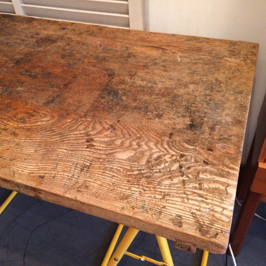 フォールディングテーブル、鉄脚、古材天板、無垢、ヴィンテージ、経年変化