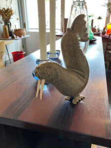 ヴィンテージアート、カナダ、ストーンアート、石彫、イヌイット、セイウチ、オブジェ