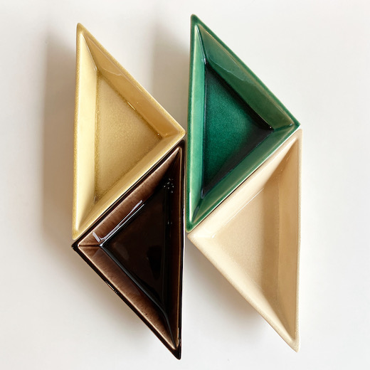 春色、和食器、三角形皿