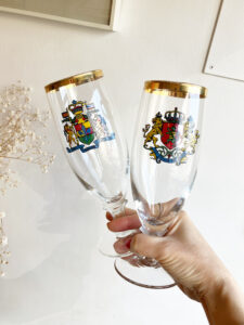 ヴィンテージグラス、ビアグラス、紋章、佐々木硝子