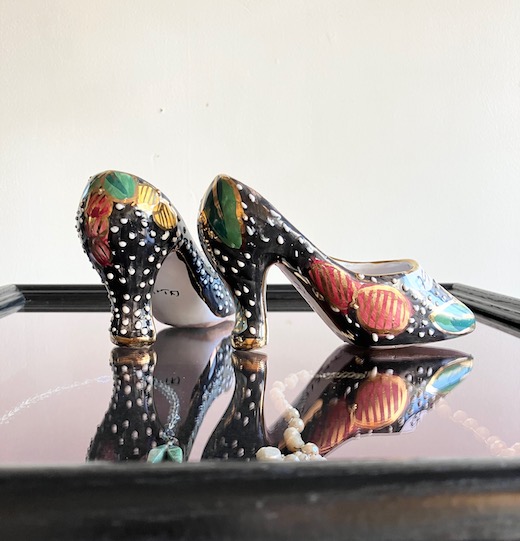ヴィンテージ陶器、イタリア陶器、デルタ焼、デルータ焼、ハイヒール、フィギュリン