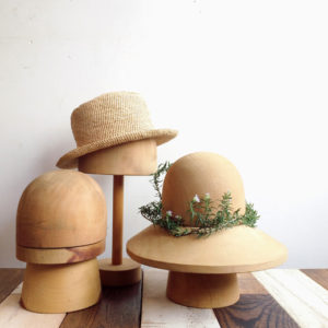帽子木型、ハットスタンド、インテリアグリーン、木型、古道具、クラフト