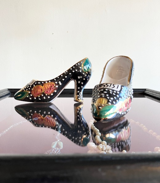 ヴィンテージ陶器、イタリア陶器、デルタ焼、デルータ焼、ハイヒール、フィギュリン