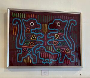 ヴィンテージ、フォークアート、アップリケ刺繍、モラ、額装品