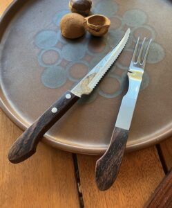ヴィンテージカトラリー、ステーキナイフ＆フォーク、デッドストック