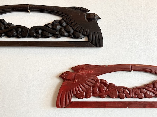 木彫、ツバメ、燕、ウォールオーナメント、建具、ハンガー
