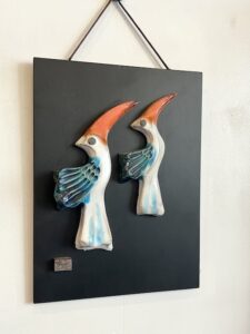 陶板、オオハシ、壁掛け、鳥の壁掛け