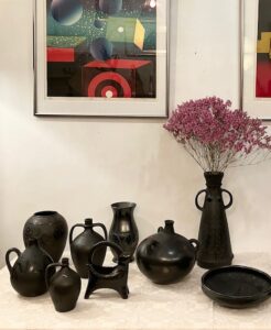 ヴィンテージ陶器、黒陶、土器、フォークアート、ルーマニア陶器、メキシコ陶器
