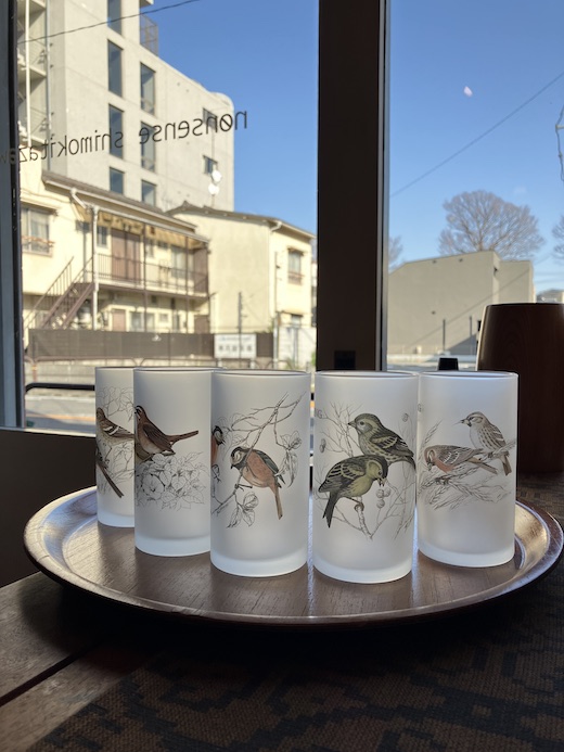 ヴィンテージグラス、タンブラー、バードウォッチング