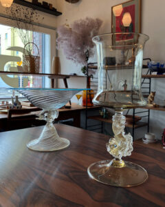 ヴィンテージガラス、ムラーノガラス、ベネチアングラス、ドルフィンステム