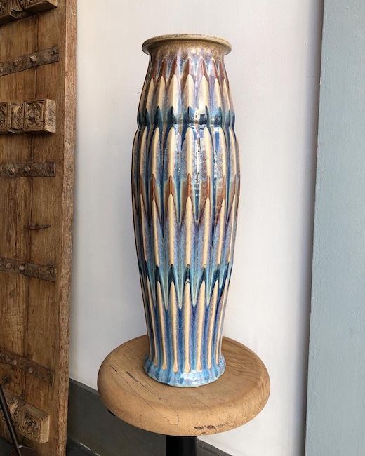 ヴィンテージ彩釉大花瓶。