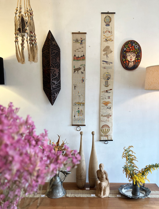 北欧ヴィンテージ、刺繍、タペストリー